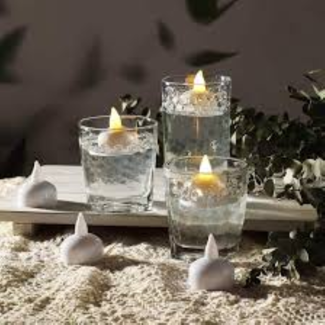 HOME LIGHTS GLITTER TEALIGHT CANDLES 6PCS WHITE HL1826